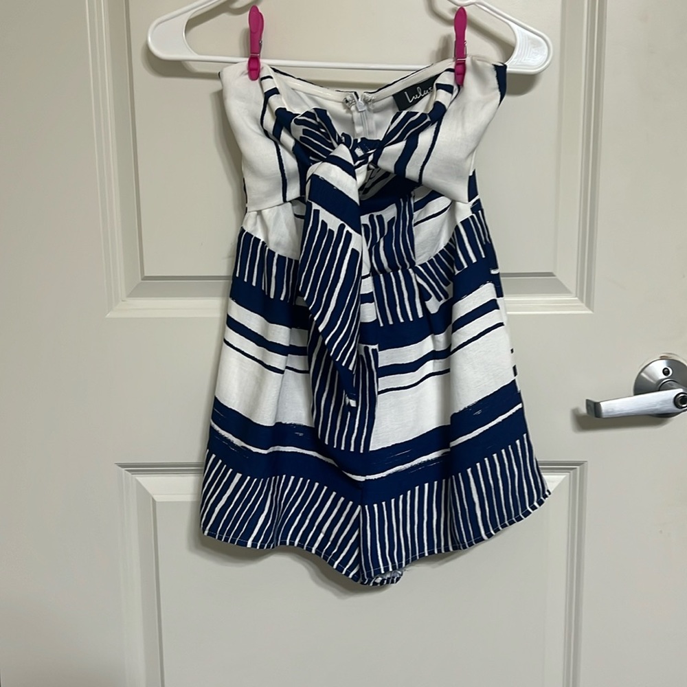 Lulu’s navy blue and white romper